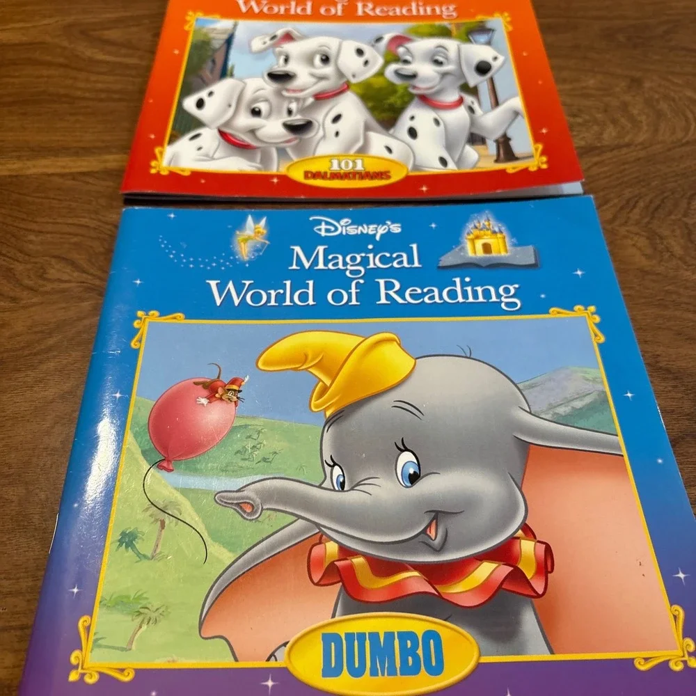 2 Disney Magical World of Reading Dumbo 101 Dalmatians Childrens Books‎ Set